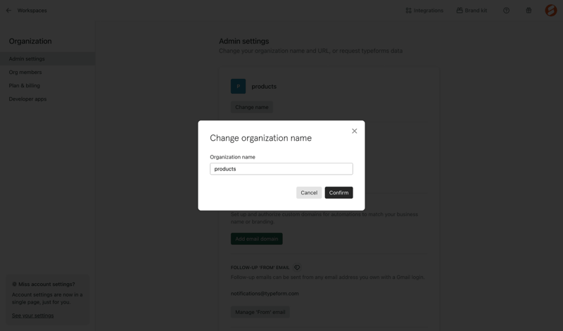 Typeform screen example