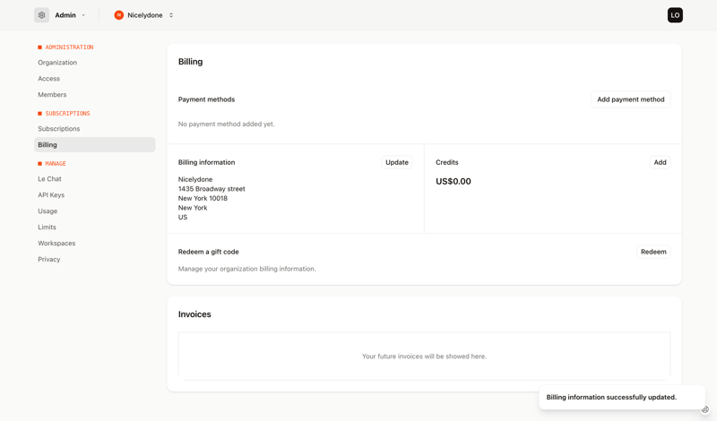 Mistral screen example