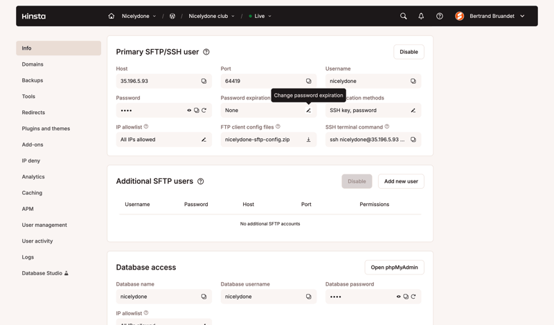 Kinsta screen example