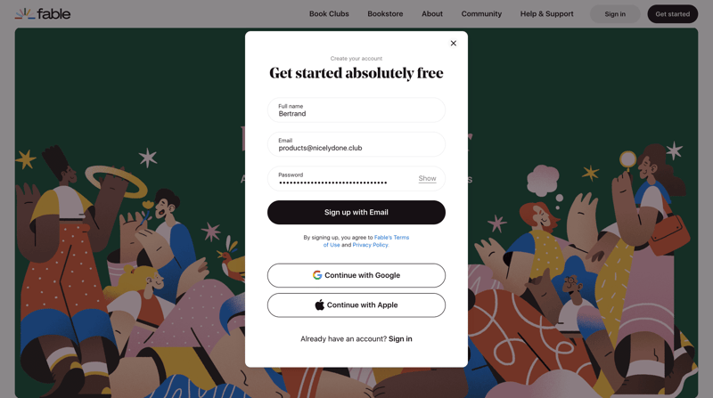 Fable
			         ux ui design