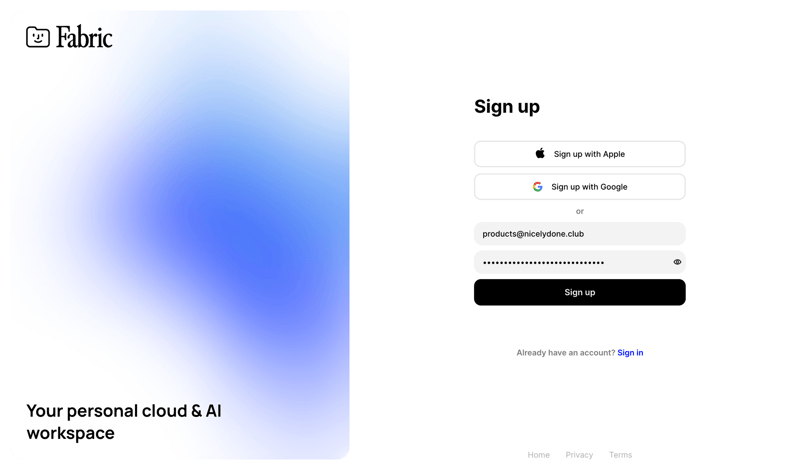 Fabric screen example