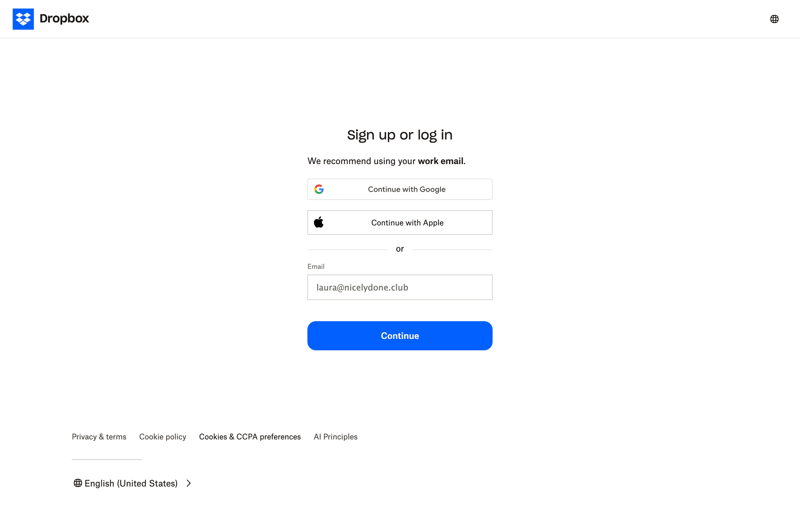 Dropbox
			         ux ui design