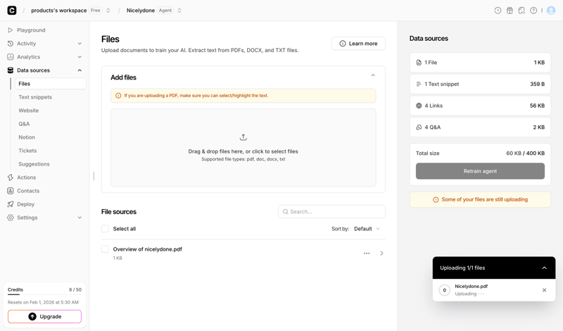 Chatbase screen example