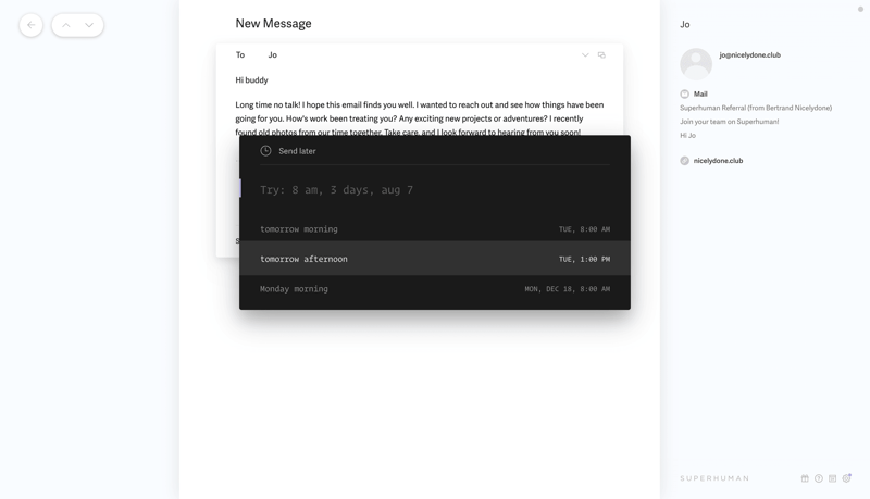 Superhuman
			       ux ui design