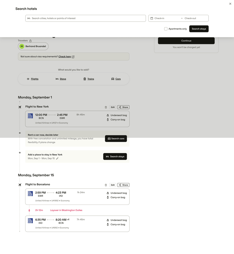 Travelperk screen example
