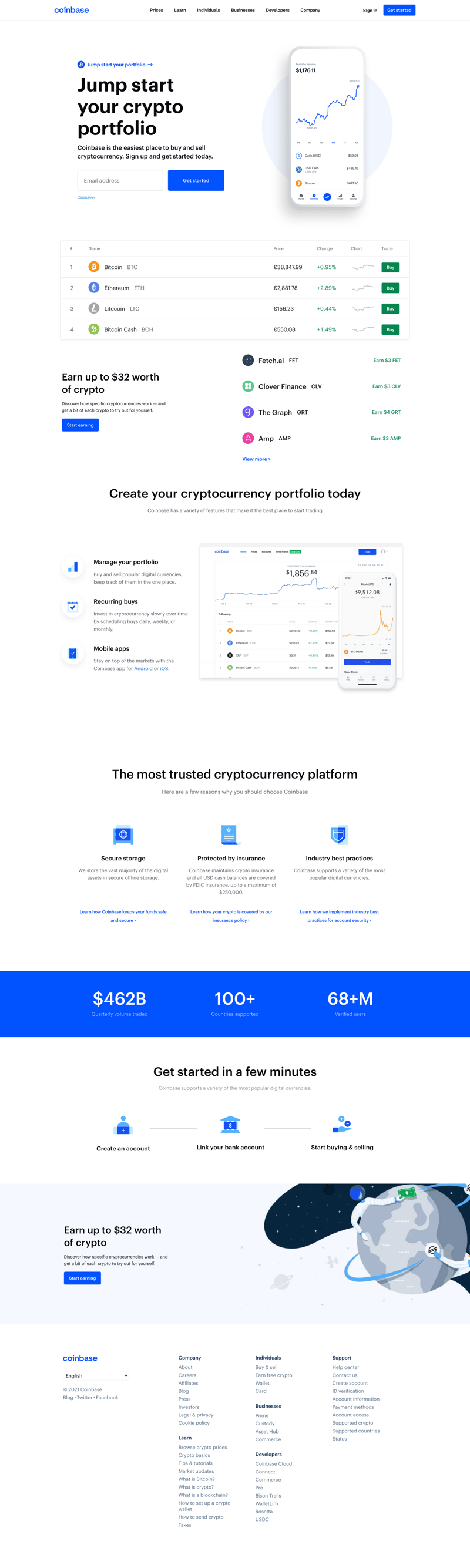 Coinbase
			 ux ui design