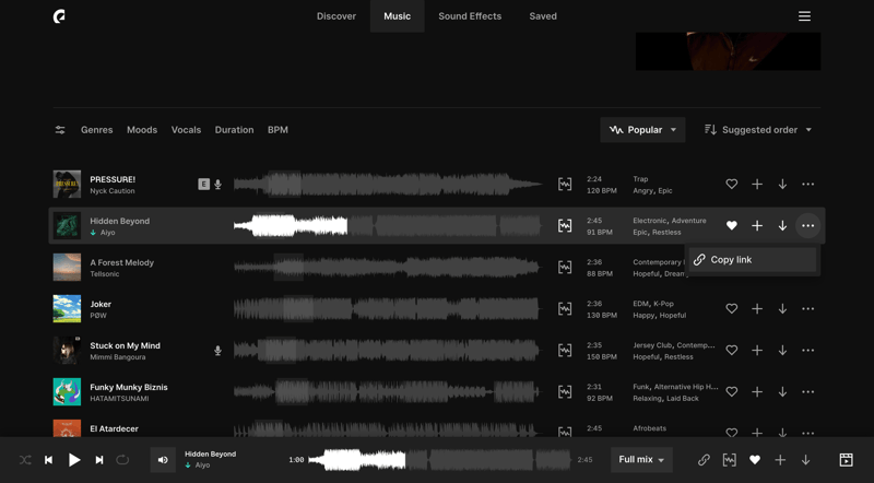 Epidemic Sound
			        ux ui design