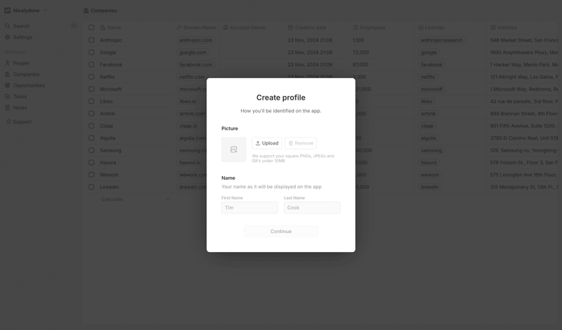 Twenty screen example