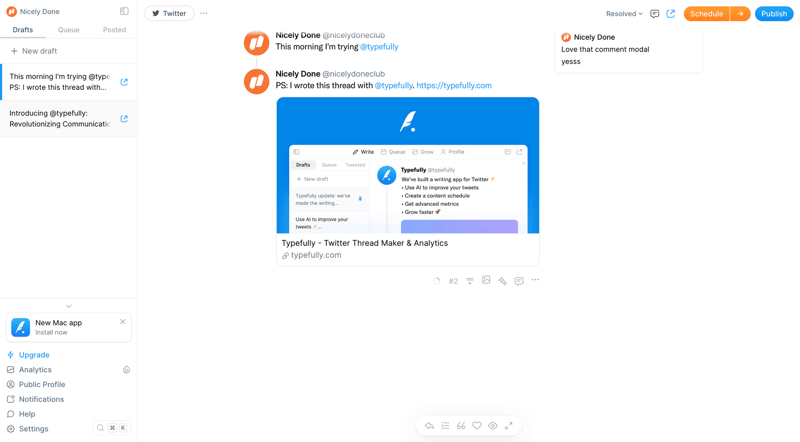 Typefully
			        ux ui design