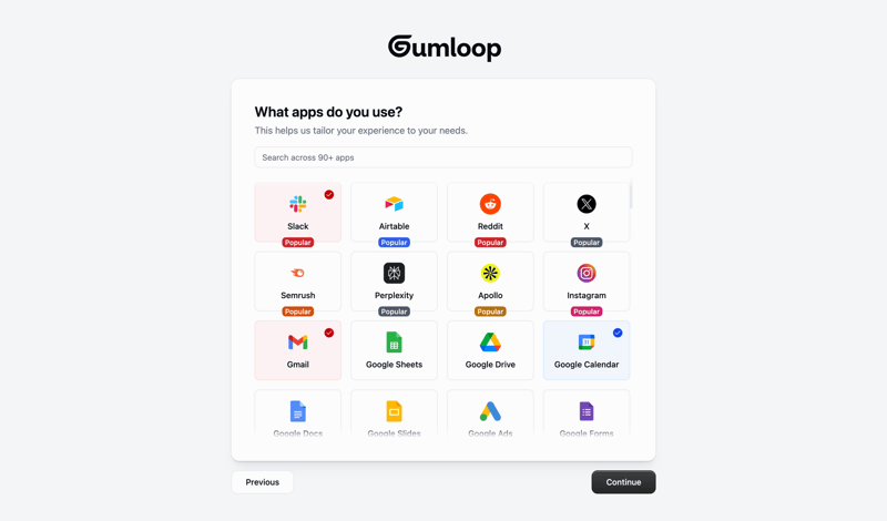 Gumloop screen example