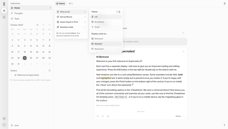 Supernotes
			      ux ui design