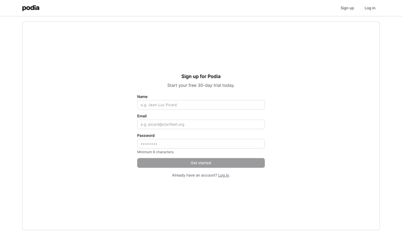 Podia
			       ux ui design