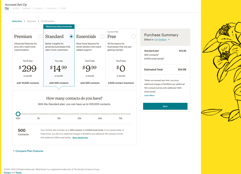 Mailchimp
			                 ux ui design
