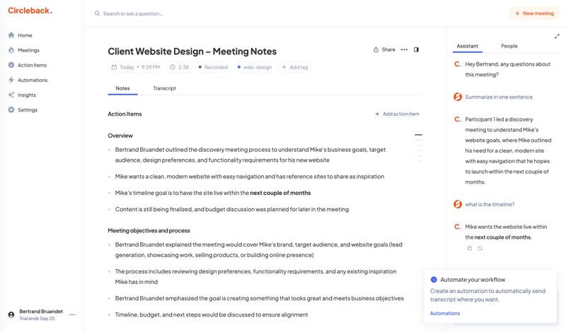 Circleback
			     ux ui design
