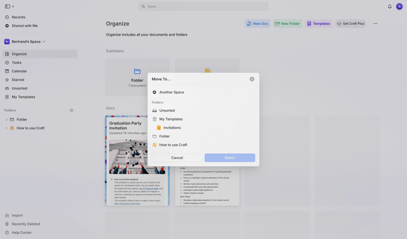Craft screen example