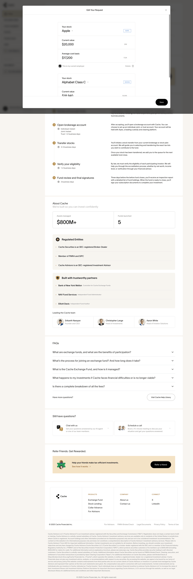 Cache screen example