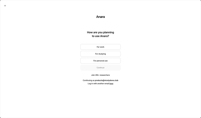 Anara screen example