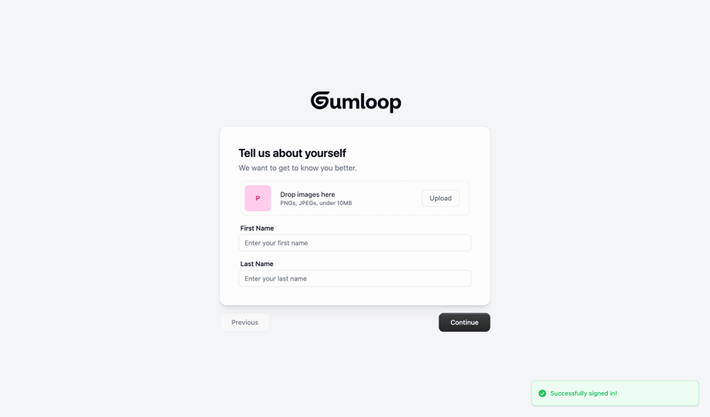 Gumloop screen example