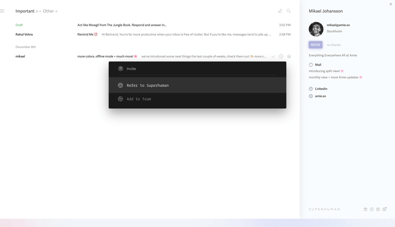 Superhuman
			       ux ui design