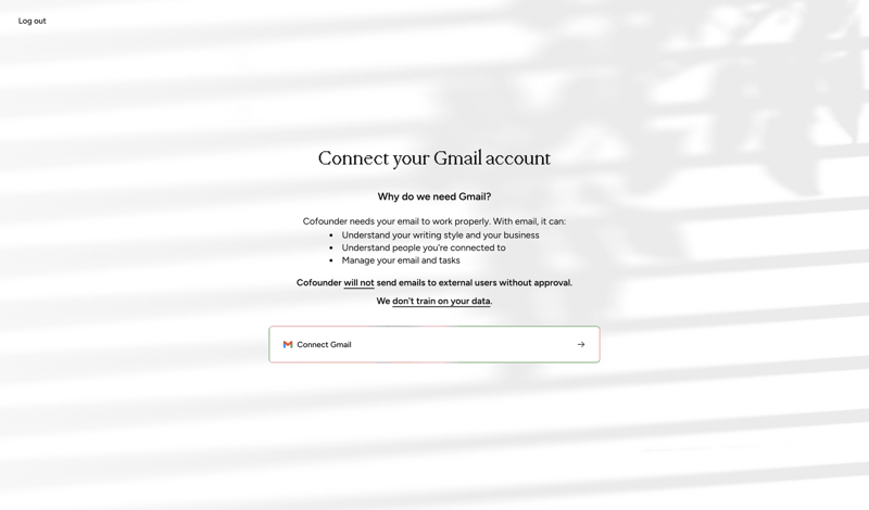 Cofounder screen example