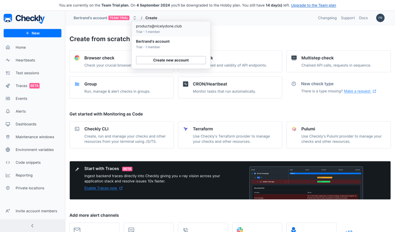 Checkly
			            ux ui design