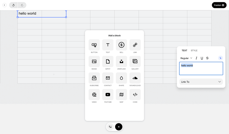 Universe screen example