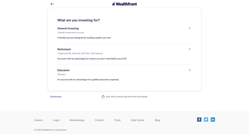 Wealthfront
			   ux ui design