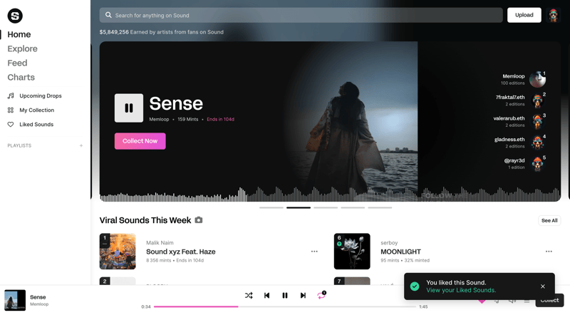 Sound.xyz
			         ux ui design