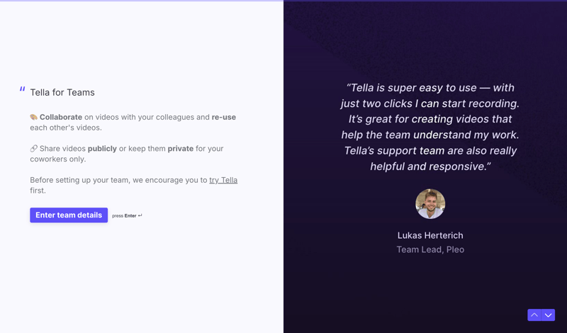 Tella
			       ux ui design