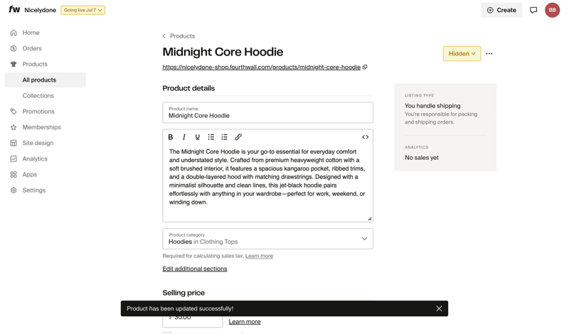 Fourthwall screen example