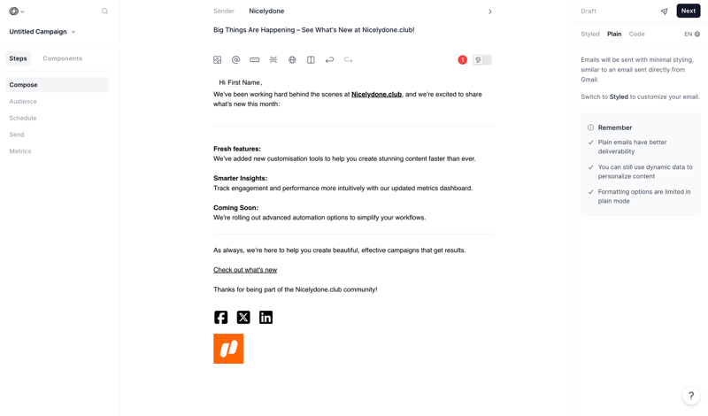 Loops screen example