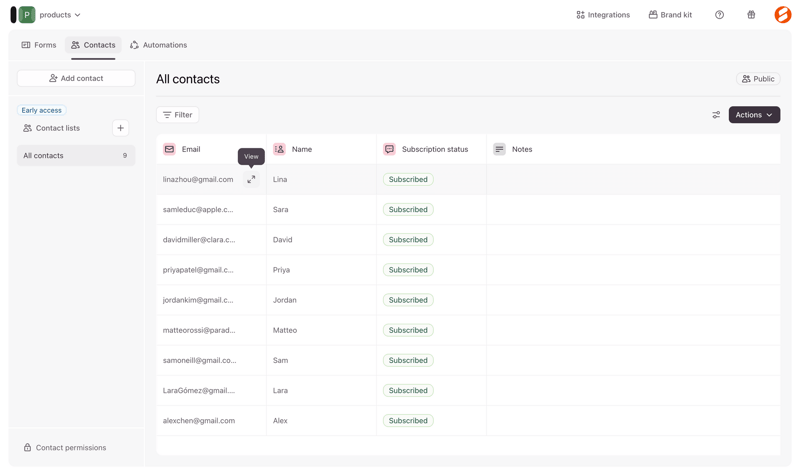 Typeform screen example