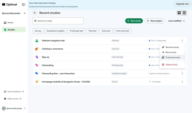 Optimal screen example