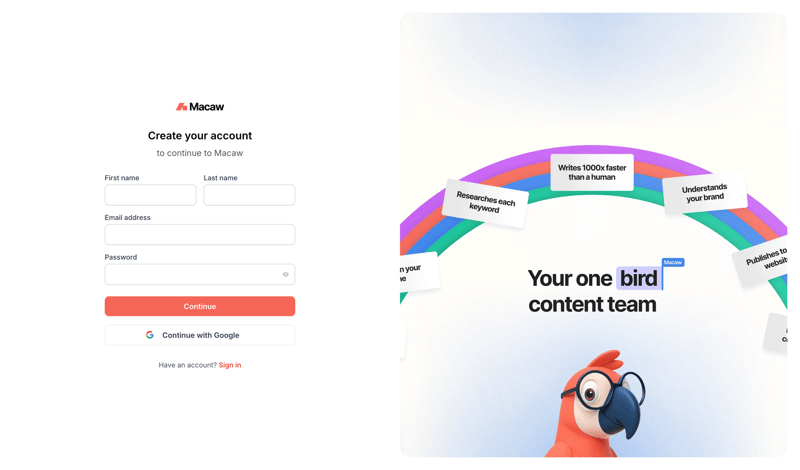Macaw
			          ux ui design