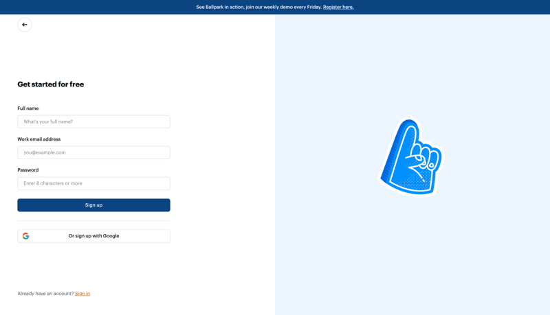 Ballpark
			       ux ui design