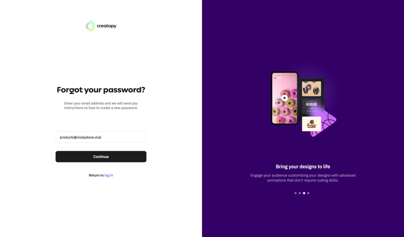 Creatopy screen example