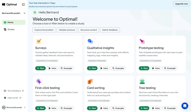 Optimal screen example