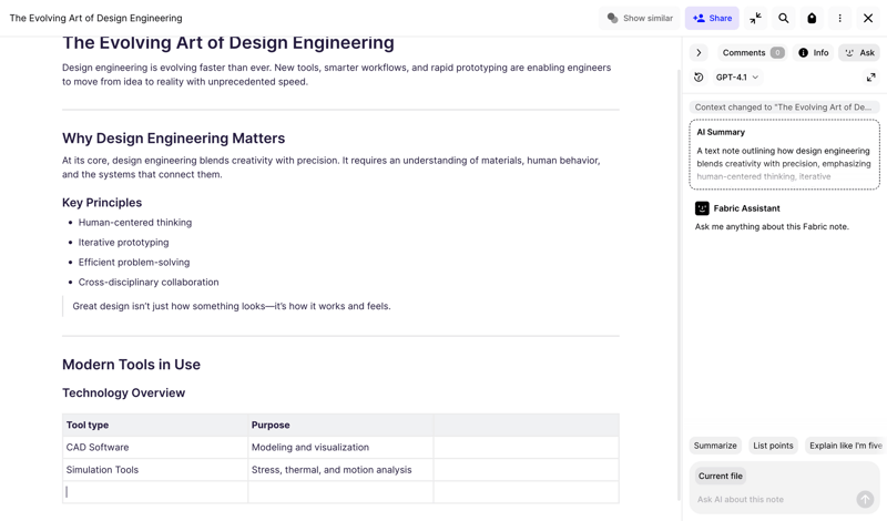 Fabric screen example