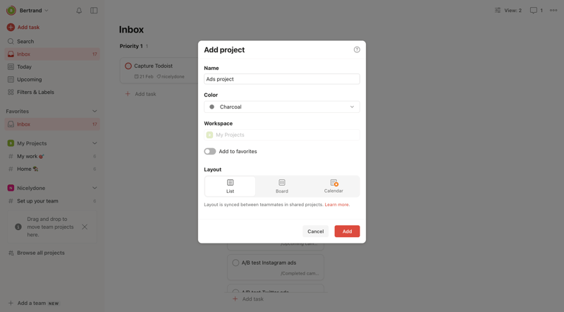 Todoist
			         ux ui design