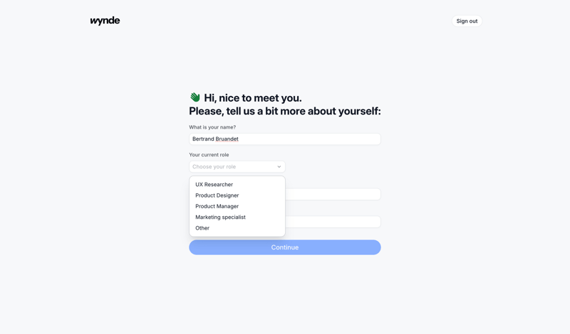 Wynde
			  ux ui design