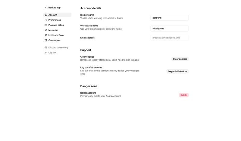 Anara screen example