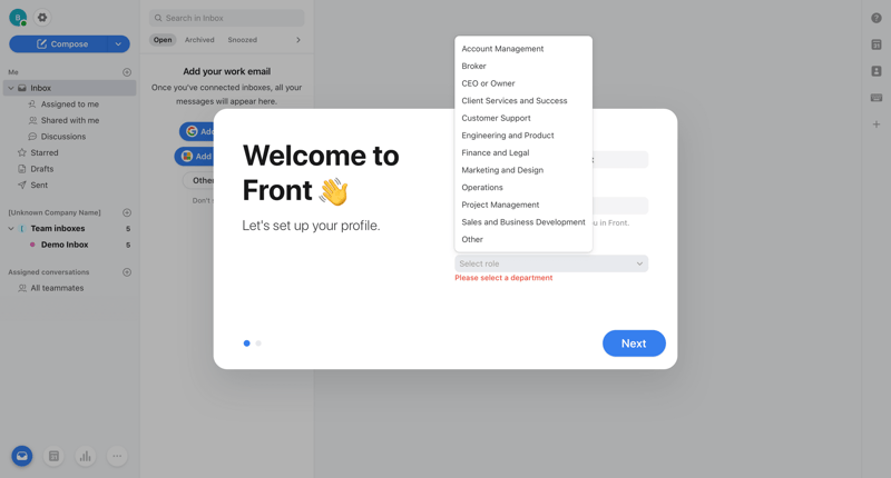 Front
			       ux ui design
