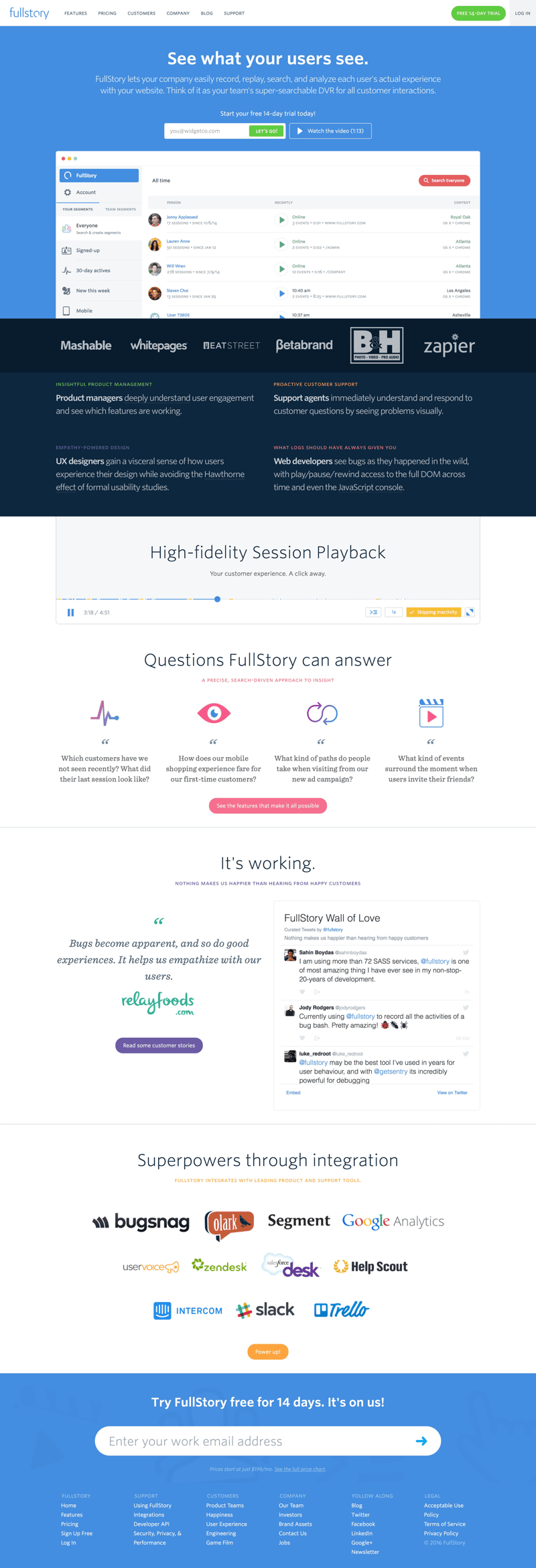 Fullstory
				 page example