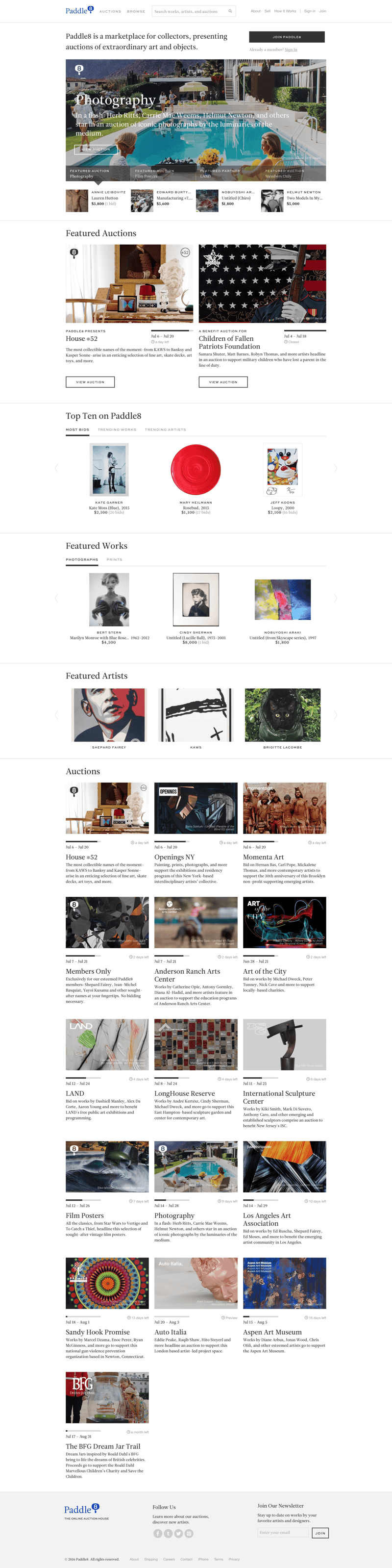 Paddle8
				 page example