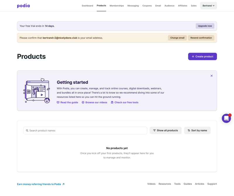 Podia
			   ux ui design