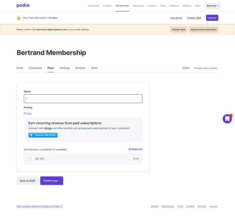 Podia
			   ux ui design