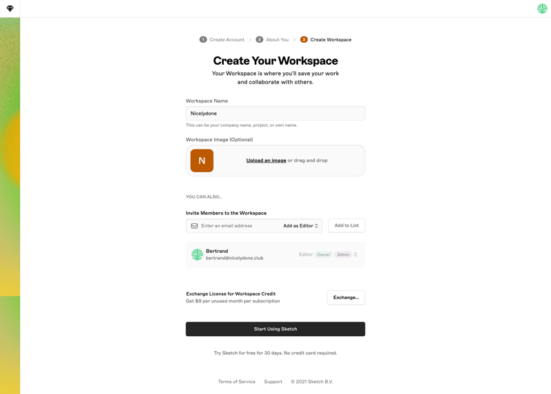 Sketch screen example