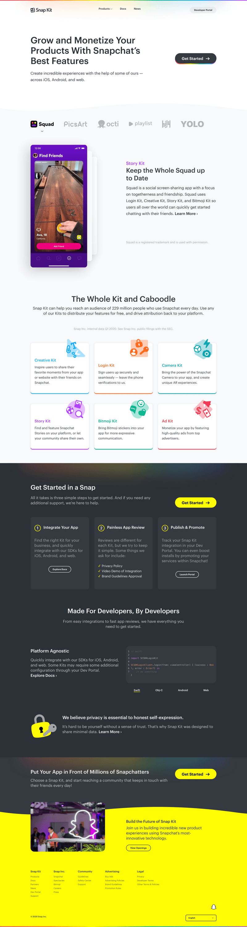 Snap Kit
page example