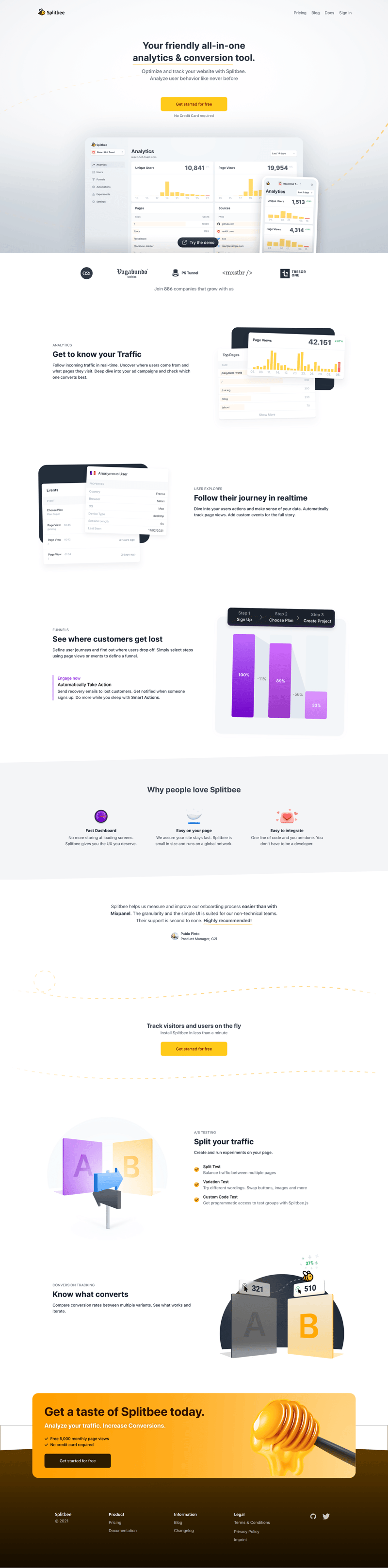 Splitbee
page example