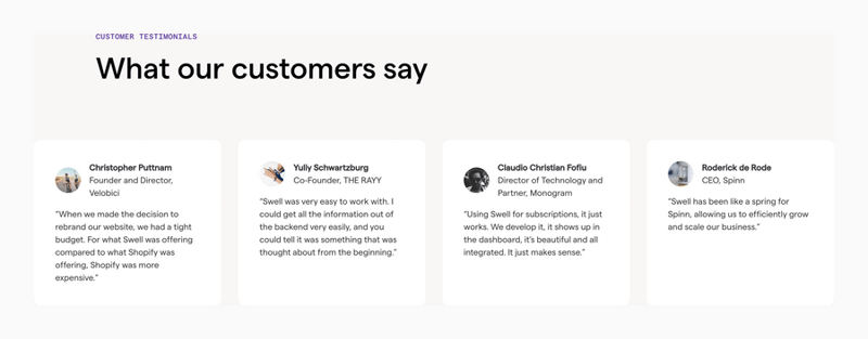 Swell
				testimonial ui component